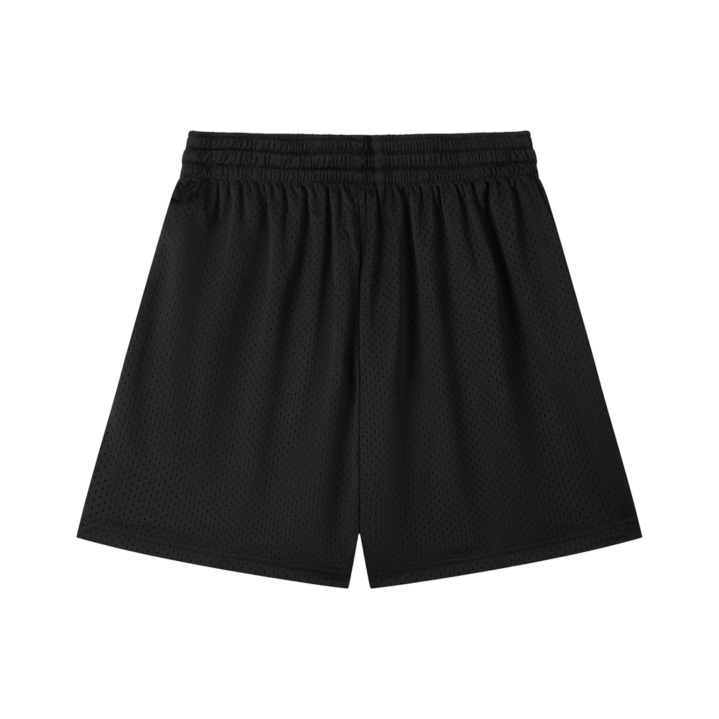 Script Mesh Drawstring Shorts